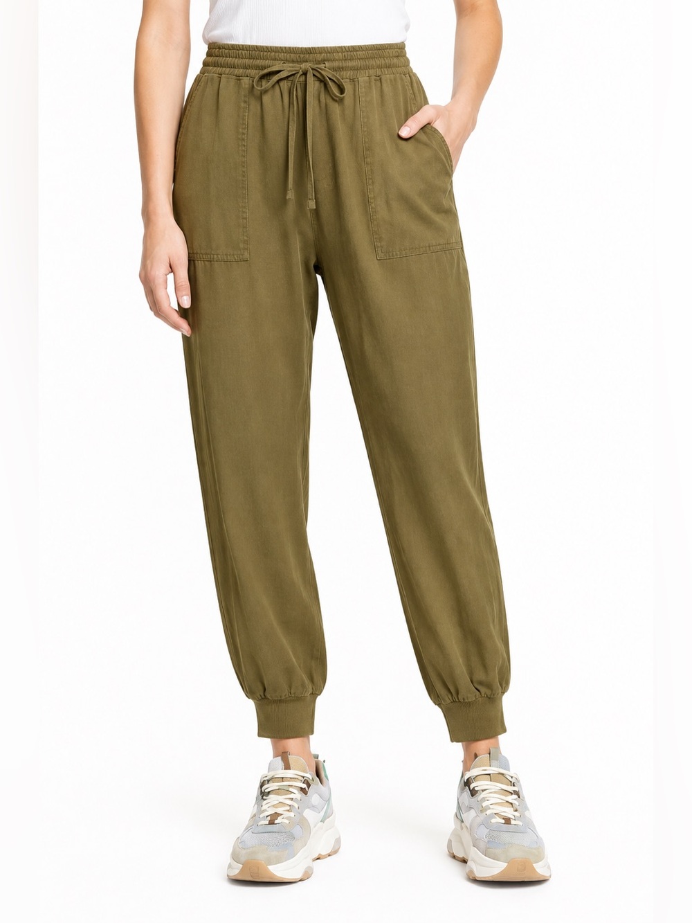 BLANKNYC Olive Green Lyocell Utility Jogger Pants Size 28